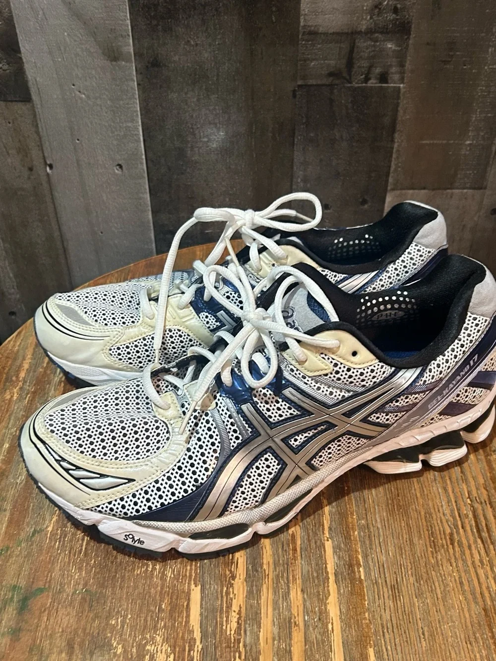 Asics Navy and White Running Sneakers